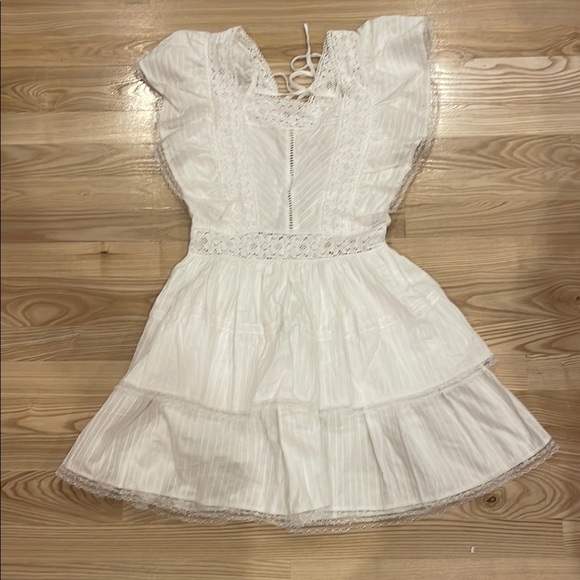 White Lace Ruffle Dress - Picture 1 of 5